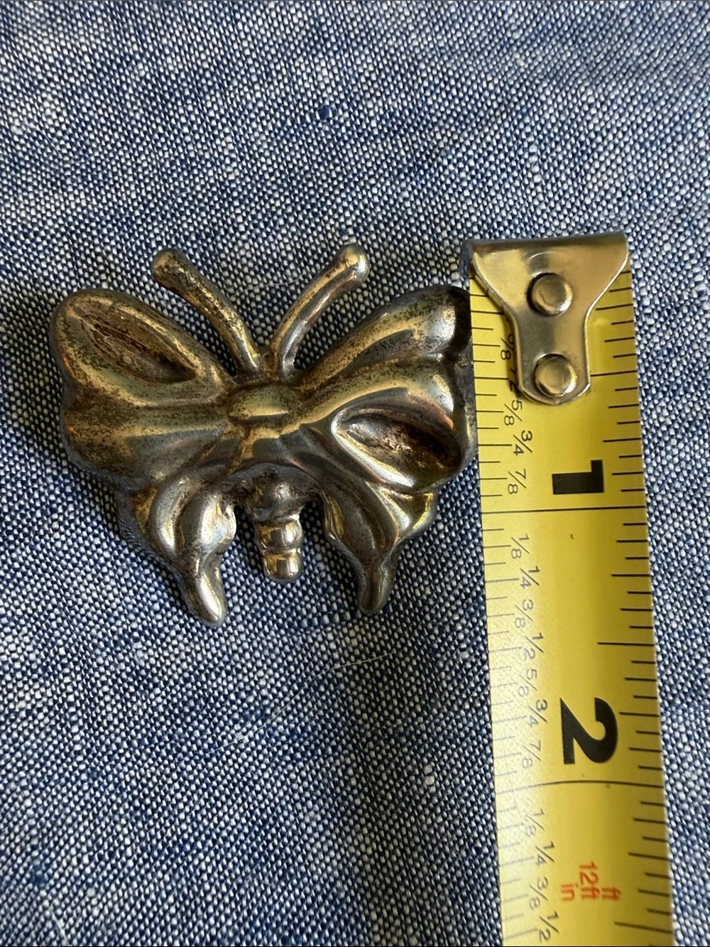 Vintage Taxco Mexico 925 Sterling Silver Butterfly Brooch Pendant Heavy 25g